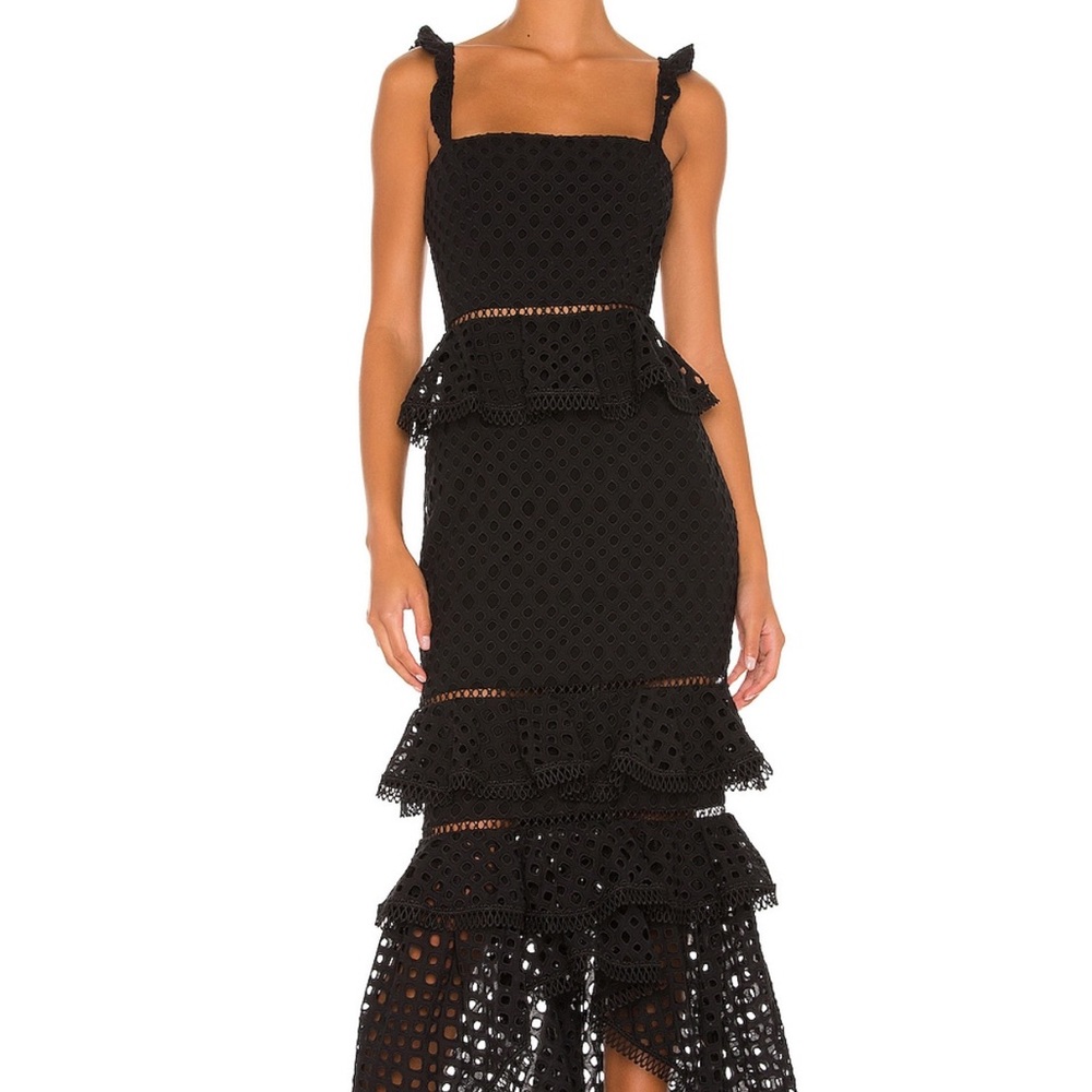 NBD Chic Black Layered Midi Dress - Picture 6 of 8